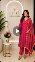 Pink Mul Chanderi 3-Piece Suit