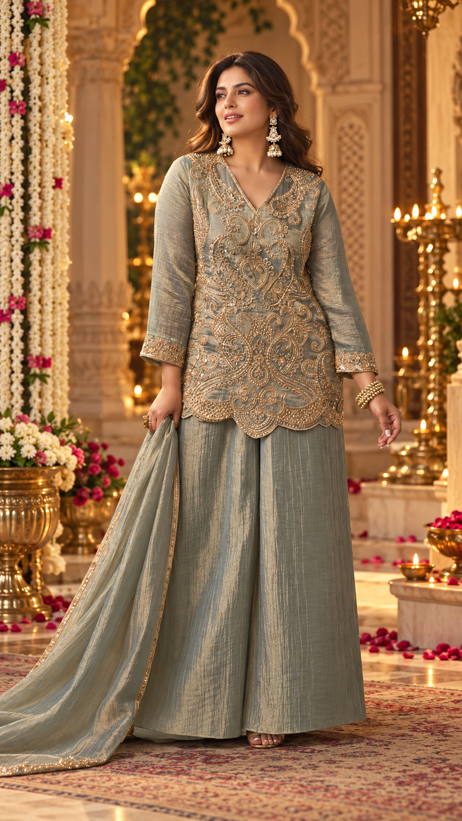 Powder blue Russian plazzo set