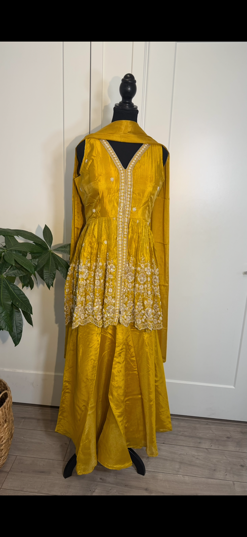 Bollywood Style Sharara Set – Yellow Gold