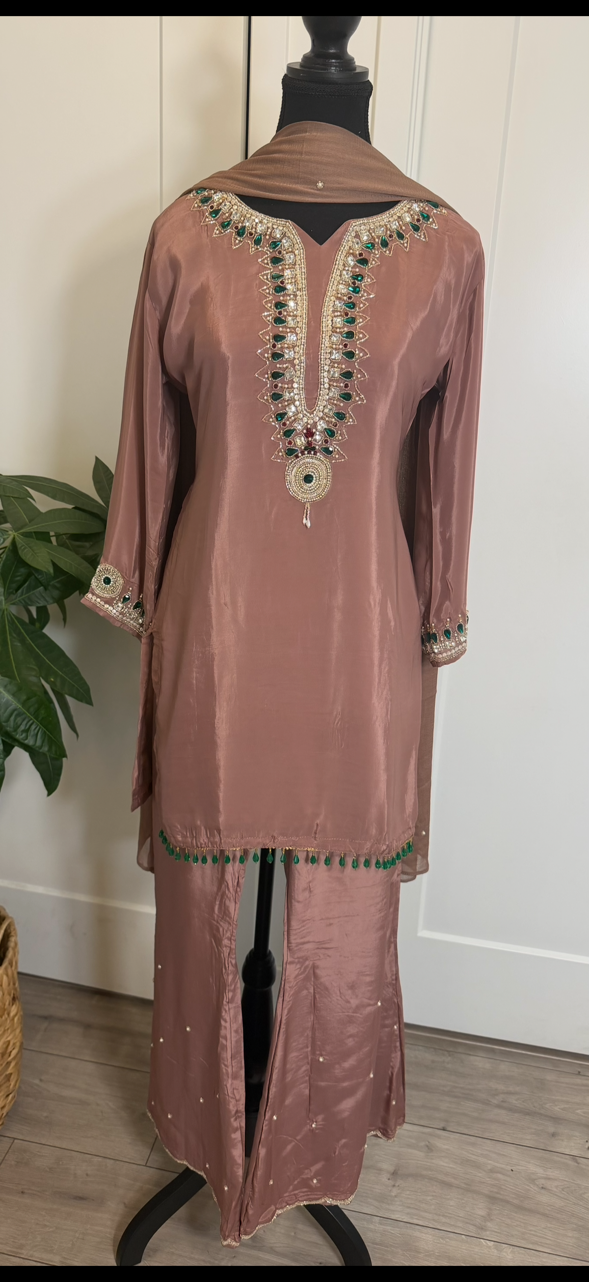 Flared Sharara Set – Emerald Work