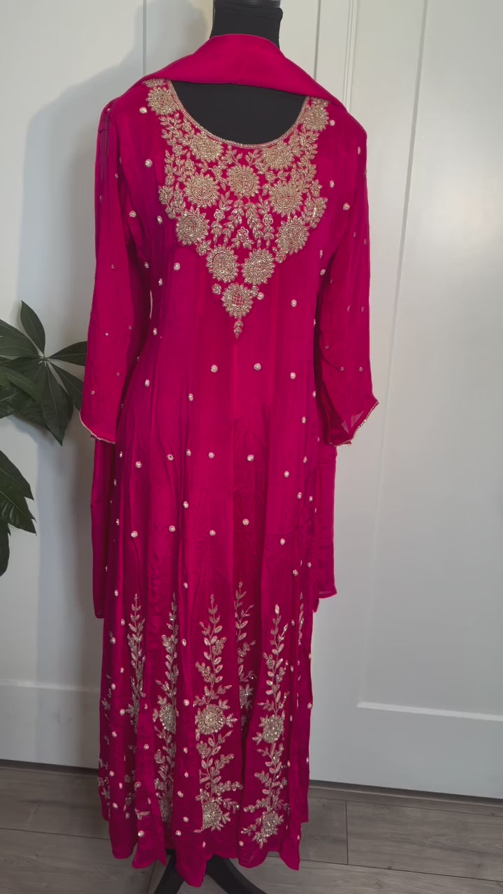 Pure Chinon Handwork Anarkali