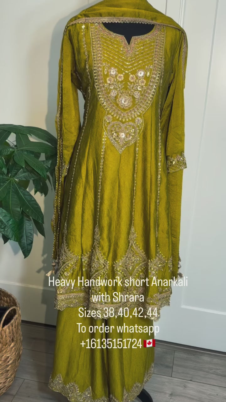Short Anarkali Sharara Set