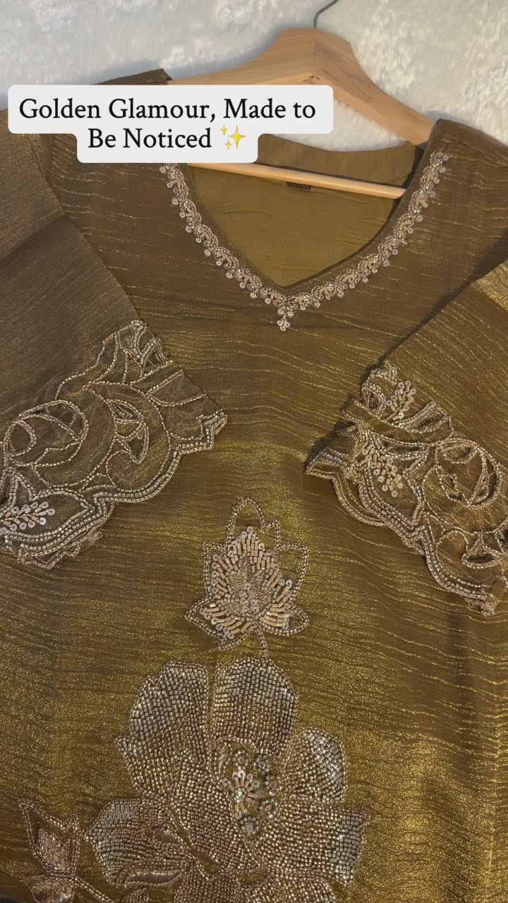 Gold Embroidered Festive Suit