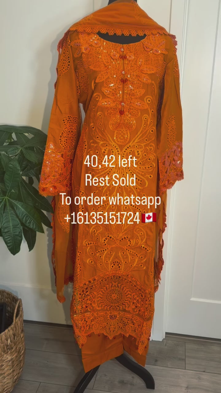 Orange Pakistani Style Suit