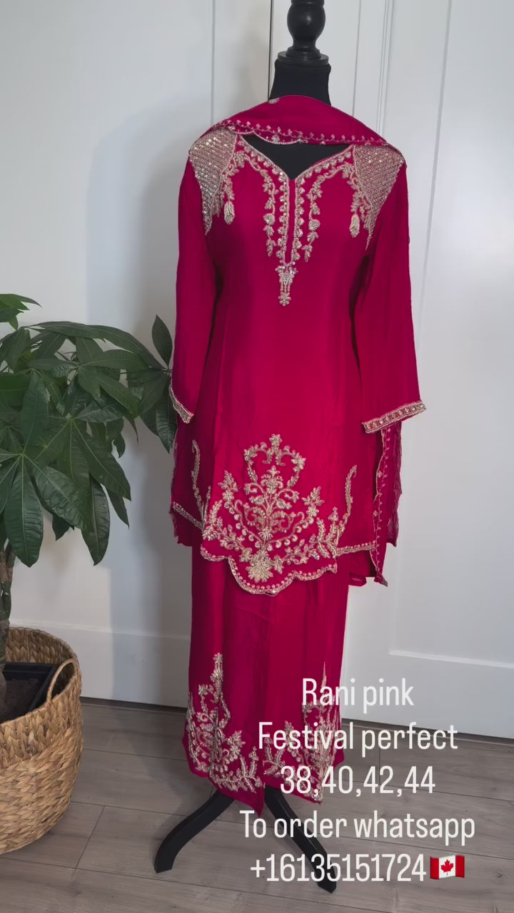 Rani Pink Karwa Chauth Suit