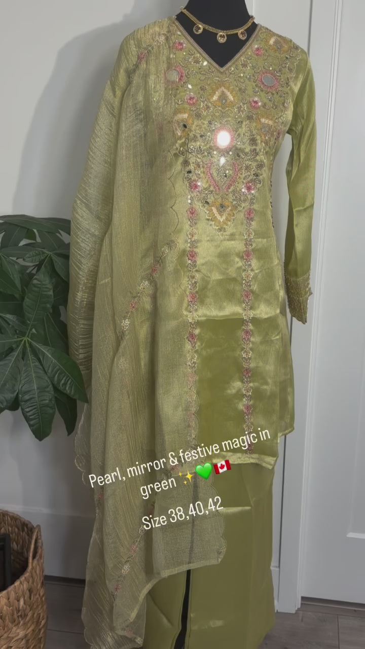 Pearl & Mirror Choga Set