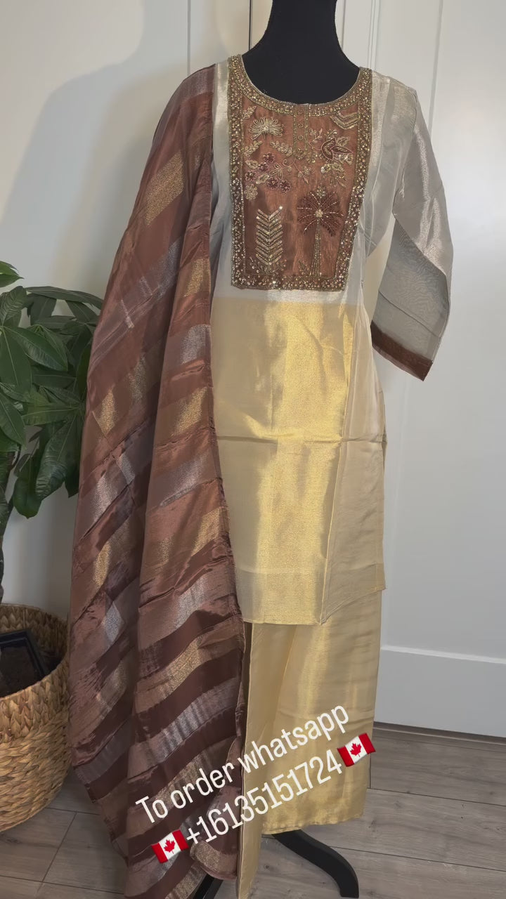 Ivory Gold Handwork Suit