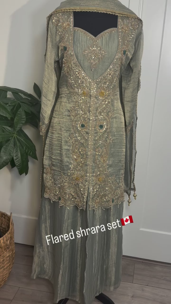 Sage Flared Sharara Set